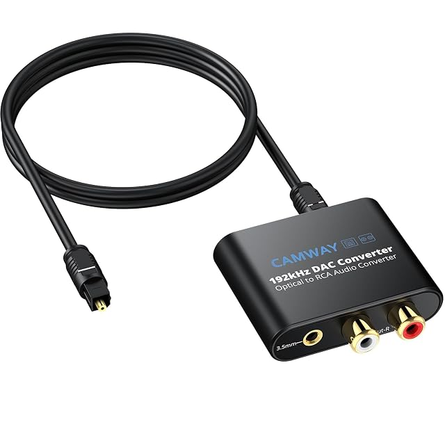 CAMWAY 192 kHz DAC converter with optical and RCA connections