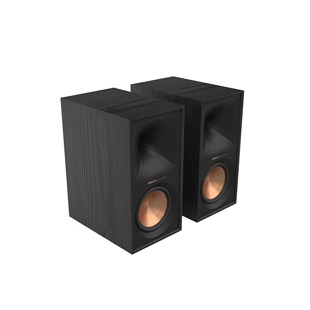 Klipsch R-60M compact passive bookshelf speakers in black