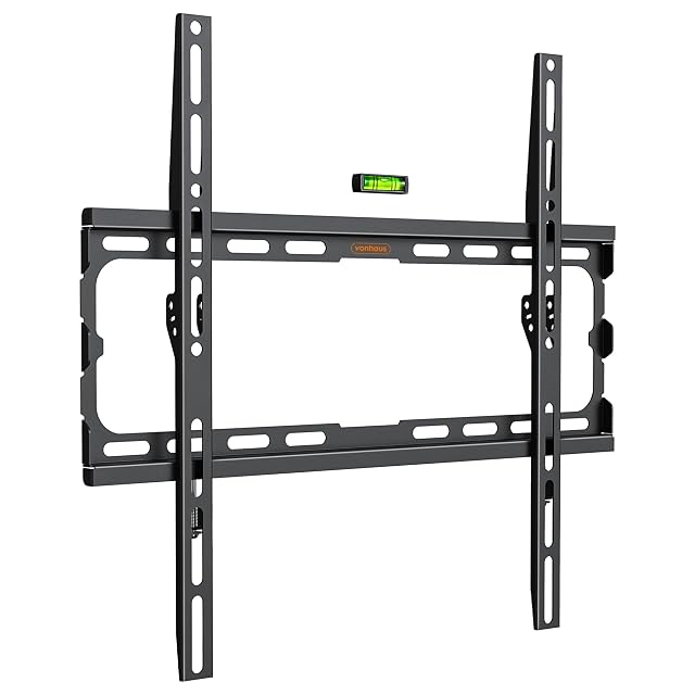 VonHaus ultra-slim fixed TV wall mount in black
