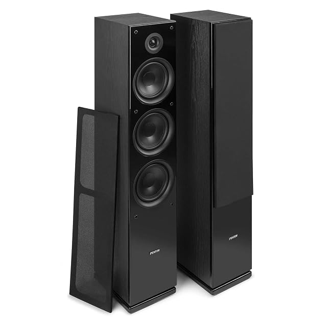 Fenton SHF80B floorstanding speakers, pair, in black