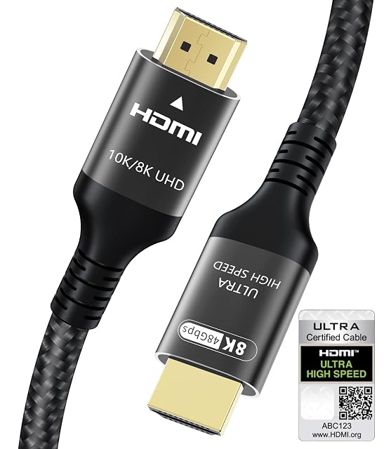 Adauxter braided certified Ultra High Speed HDMI cable, 2 metres