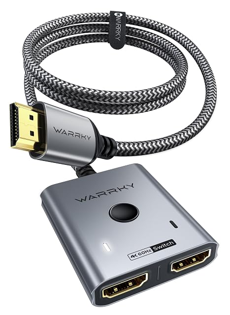 WARRKY bidirectional HDMI switch with braided cable