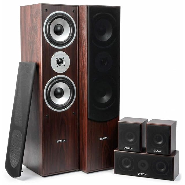 Fenton HF5W 5.0 home cinema speaker set in brown