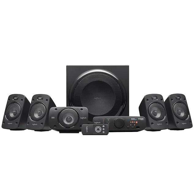 Logitech Z906 5.1 sound system with subwoofer and five speakers