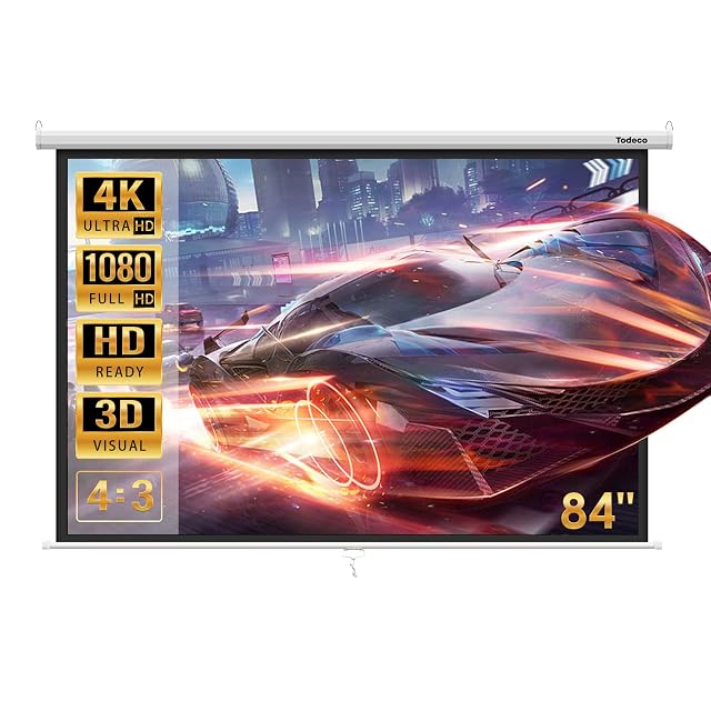 Todeco 84 inch manual pull-down projection screen