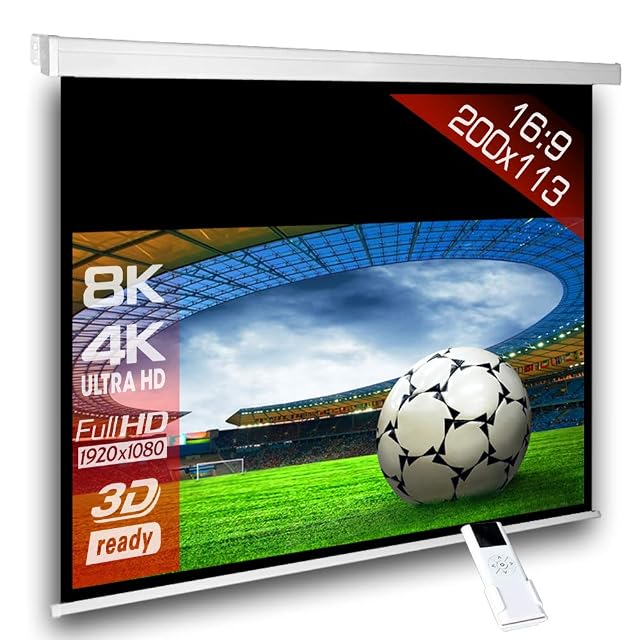 Alphavision SlenderLine motorised projection screen with remote