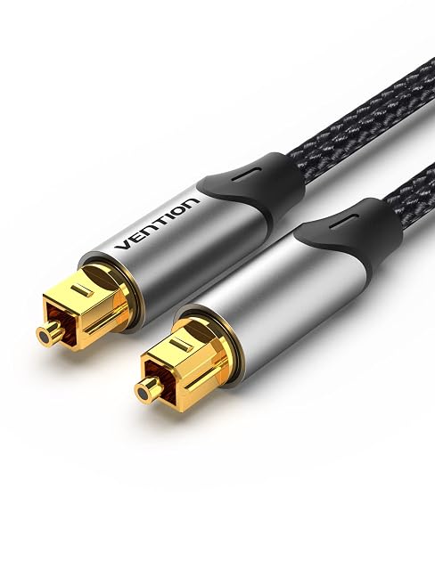 VENTION braided Toslink optical audio cable in grey