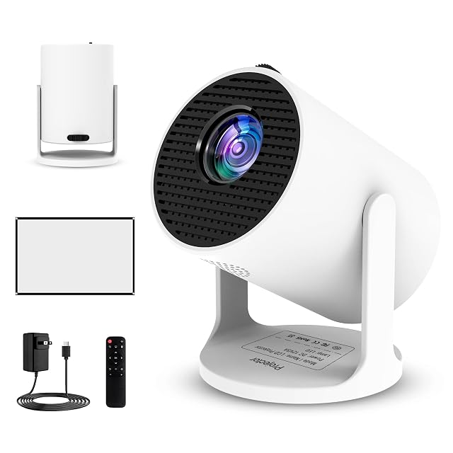 red mito HY300Pro-S2 portable projector with rotating foot