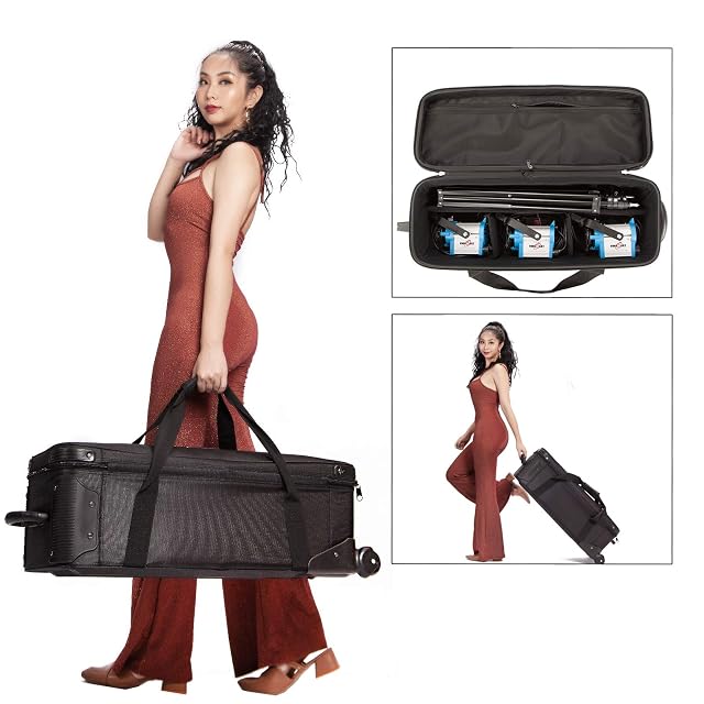 PYXEL STUDIO wheeled equipment case with retractable handle