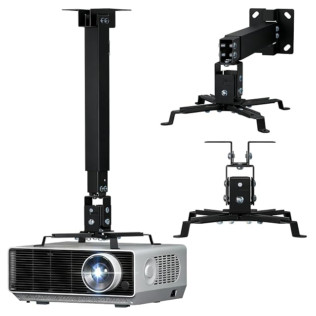 WALI PM-003-B universal projector mount with extension pole in black