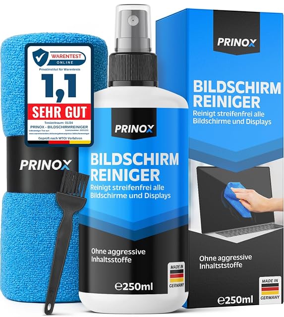 Prinox XXL screen cleaning set with spray, cloth and brush