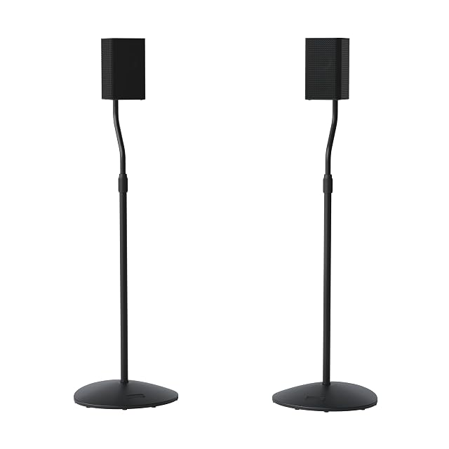 Sanus height-adjustable satellite speaker stand with cable channel