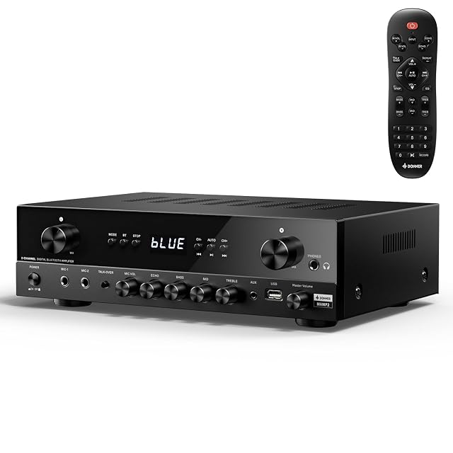 Donner stereo amplifier with phono and microphone inputs