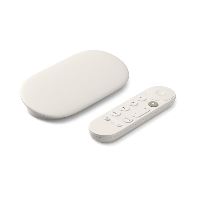 Google TV Streamer 4K with voice search remote