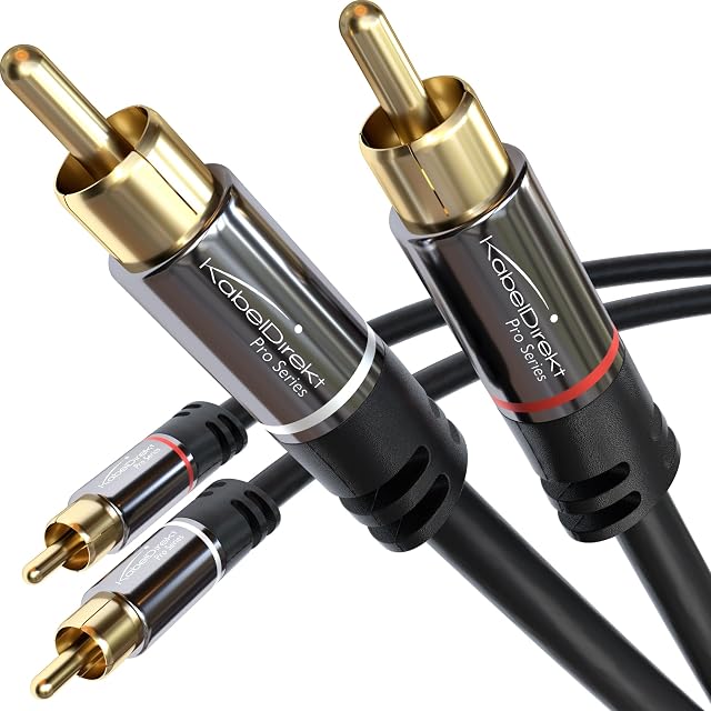 KabelDirekt double-shielded stereo RCA subwoofer cable