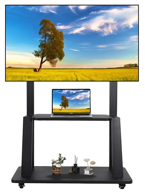 Maiproo Ma1700 mobile TV stand on castors in black
