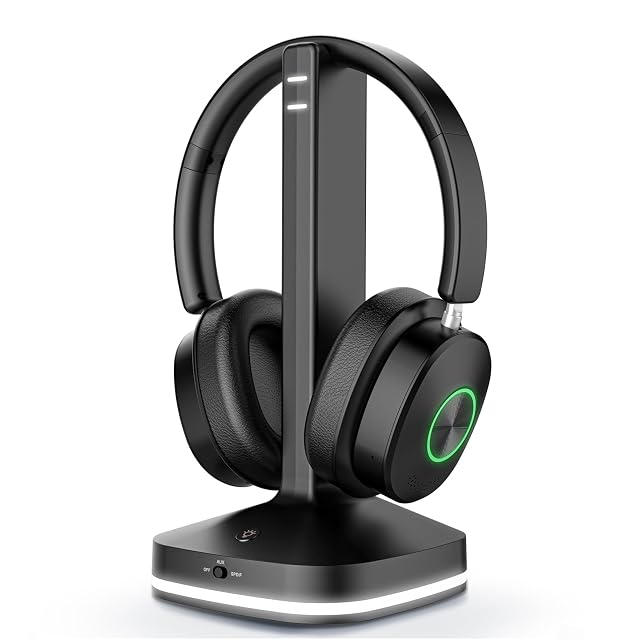 Earbay no-delay over-ear wireless headphones for TV with 3 audio modes