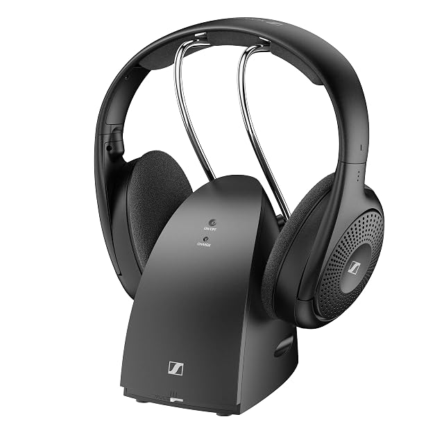 Sennheiser RS 120-W on-ear wireless headphones with transmitter charger