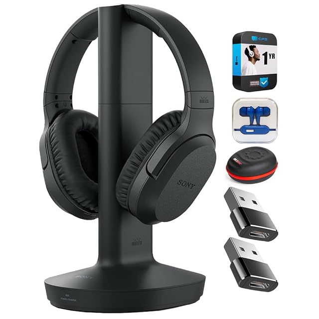 Sony WHRF400 wireless home theatre headphones bundle with case and accessories